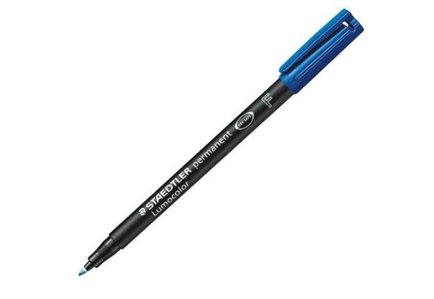 Immagine di Pennarello Lumocolor Permanent 318 - punta 0,6 mm - blu - Staedtler