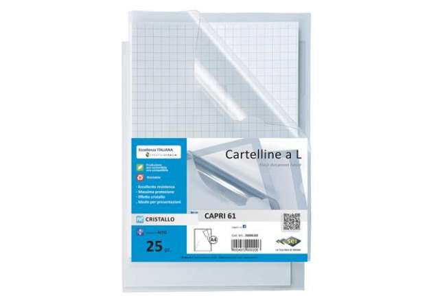 Immagine di Cartelline a L Capri 61 - PVC - liscio - 21 x 29,7 cm - trasparente - Sei Rota - conf. 25 pezzi
