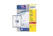 Immagine di Etichette bianche per indirizzi AVERY Ultragrip™ 99,1x33,9 mm - 16 et/foglio - stampanti laser cf. 1