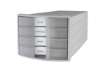Immagine di Cassettiera IMPULS HAN in polistirolo con 4 cassetti chiusi per A4/C4 grigio-trasparente - 1012-63