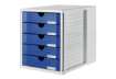 Immagine di Cassettiera SYSTEMBOX HAN in polistirolo con 5 cassetti chiusi blu 1450-14