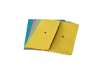 Immagine di Cartelline con tasca 4Mat A4 in carta woodstock 225 g/m² dorso 3 cm giallo conf. da 10 pezzi - 3240