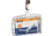 Immagine di Portabadge rigido Durable 87x54 mm con clip di sicurezza orientabile trasparente Conf. 25 pezzi - 80