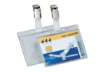 Immagine di Portabadge rigido Durable 87x54 mm con clip di sicurezza orientabile trasparente Conf. 25 pezzi - 80