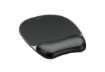 Immagine di Tappetino mouse con poggiapolsi FELLOWES Crystal™ Gel nero 20,2 x 23,5 x 2,5 cm - 9112101
