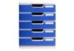 Immagine di Cassettiera Exacompta MODULO Classic 5 cassetti 28,8x35x32 cm grigio/blu 301003D
