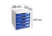 Immagine di Cassettiera Exacompta MODULO Classic 5 cassetti 28,8x35x32 cm grigio/blu 301003D
