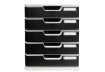 Immagine di Cassettiera Exacompta MODULO Classic 5 cassetti 28,8x35x32 cm grigio/nero 301014D