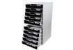 Immagine di Cassettiera Exacompta MODULO Classic 5 cassetti 28,8x35x32 cm grigio/nero 301014D