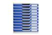 Immagine di Cassettiera Exacompta MODULO Classic 10 cassetti 28,8x35x32 cm grigio/blu 302003D