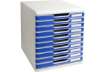 Immagine di Cassettiera Exacompta MODULO Classic 10 cassetti 28,8x35x32 cm grigio/blu 302003D