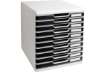 Immagine di Cassettiera Exacompta MODULO Classic 10 cassetti 28,8x35x32 cm grigio/nero 302014D