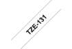 Immagine di Nastro laminato per etichettarice - 12 mm x 8 mt Brother nero/trasparente TZE-131