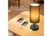 Immagine di Lampada in metallo con paralume in tessuto e doppia porta USB Aigostar nero 218133