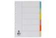 Immagine di Divisori colorati Q-Connect con indice scrivibile formato A4 in cartoncino manilla - 6 fogli - KF001