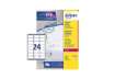 Immagine di Etichette bianche per indirizzi AVERY Ultragrip™ 63,5x33,9 mm - 24 et/foglio - stampanti laser cf. 1