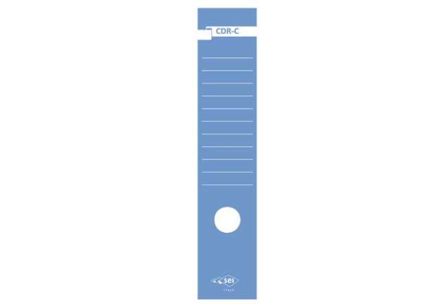 Immagine di Copridorso CDR C - carta autoadesiva - 7 x 34,5 cm - blu - Sei Rota - conf. 10 pezzi