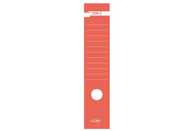 Immagine di Copridorso CDR C - carta autoadesiva - 7 x 34,5 cm - rosso - Sei Rota - conf. 10 pezzi