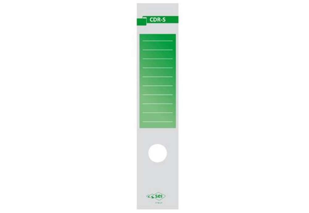 Immagine di Copridorso CDR S - carta autoadesiva - 7 x 34,5 cm - verde - Sei Rota - conf. 10 pezzi