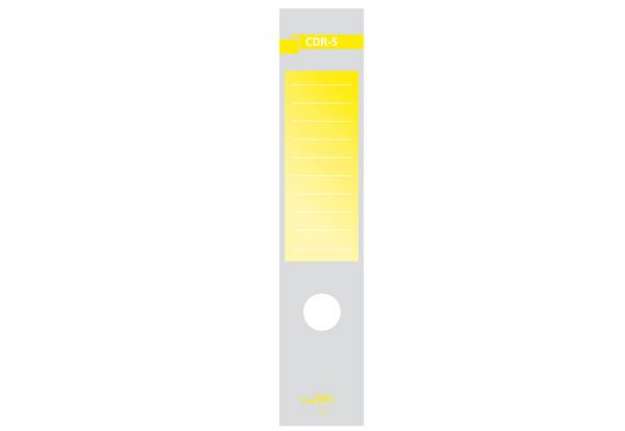 Immagine di Copridorso CDR S - carta autoadesiva - 7 x 34,5 cm - giallo - Sei Rota - conf. 10 pezzi