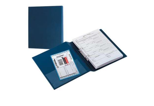 Immagine di Raccoglitore Sanremo 2000 - 2 anelli a D 40 mm - dorso 5,5 cm - 22 x 30 cm - blu - Sei Rota
