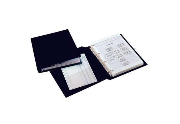 Immagine di Raccoglitore Sanremo 2000 - 4 anelli a D 25 mm - dorso 4 cm - 35 x 50 cm (libro) - nero - Sei Rota