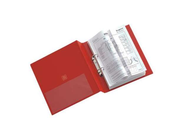 Immagine di Raccoglitore Stelvio - 2 anelli a D 40 mm - dorso 5,5 cm - 22 x 30 cm - rosso - Sei Rota