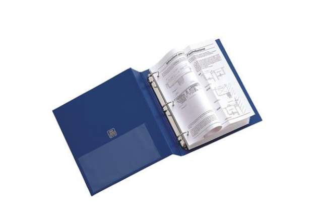 Immagine di Raccoglitore Stelvio - 3 anelli a D 40 mm - dorso 5,5 cm - 22 x 30 cm - blu - Sei Rota