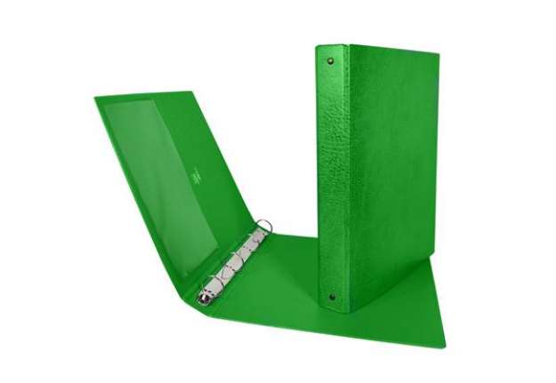 Immagine di Raccoglitore Stelvio - 4 anelli tondi 25 mm - dorso 3 cm - 22 x 30 cm - verde - Sei Rota