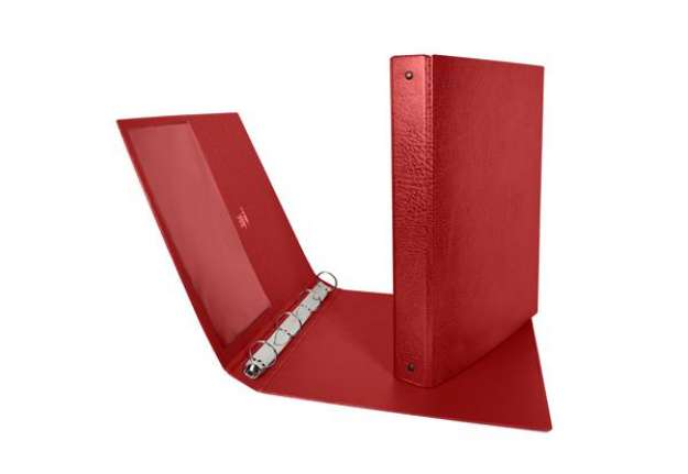 Immagine di Raccoglitore Stelvio - 4 anelli tondi 25 mm - dorso 3 cm - 22 x 30 cm - rosso - Sei Rota