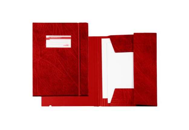 Immagine di Cartellina 3 lembi Archivio 3L F - con elastico - Colpan - 25 x 35 cm - rosso - Sei Rota