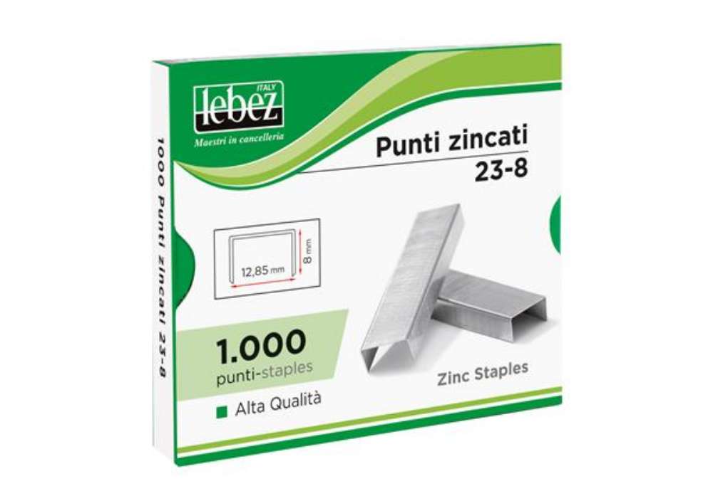 Immagine di Punti KH - 23/8 - alti spessori - acciaio zincato - metallo - Lebez - conf. 1000 pezzi