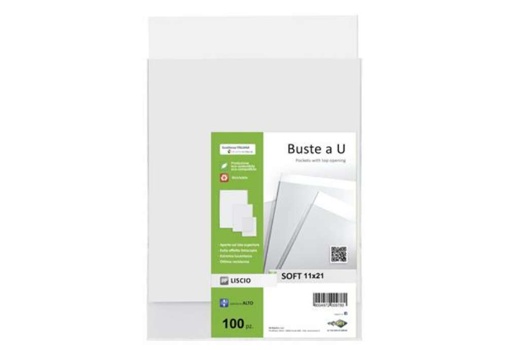 Immagine di Buste a sacco Soft - PPL - 11 x 21 cm - liscio - trasparente - Sei Rota - conf. 100 pezzi