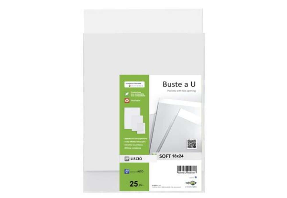 Immagine di Buste a sacco Soft - PPL - 18 x 24 cm - liscio - trasparente - Sei Rota - conf. 25 pezzi