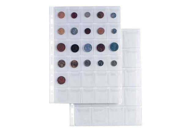 Immagine di Buste forate Ercole porta monete - 30 tasche - PVC liscio - 21 x 29,7 cm - Sei Rota - conf. 10 pezzi