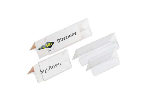 Immagine di Portanome da tavolo Prisma - 15 x 5 cm - Sei Rota - conf. 10 pezzi