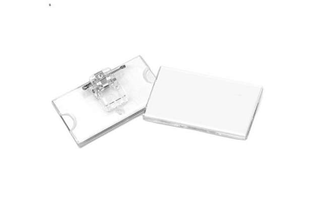 Immagine di Portabadge con clip e spilla - 6,5 x 3 cm - Lebez