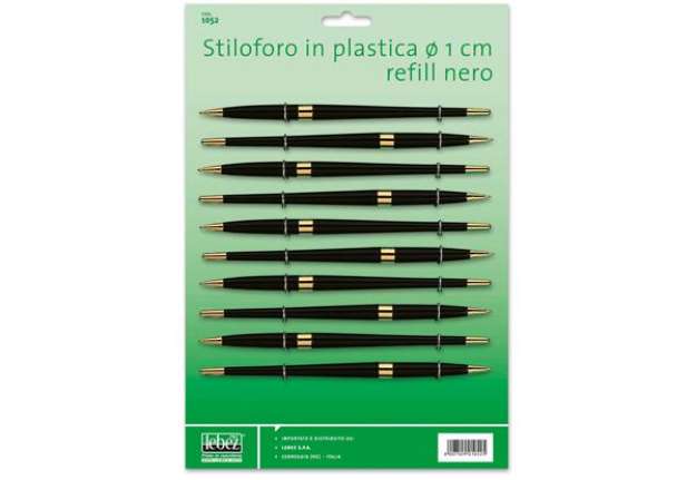 Immagine di Penna ricambio con refill - diametro 10 mm - nero - Lebez - conf. 10 pezzi