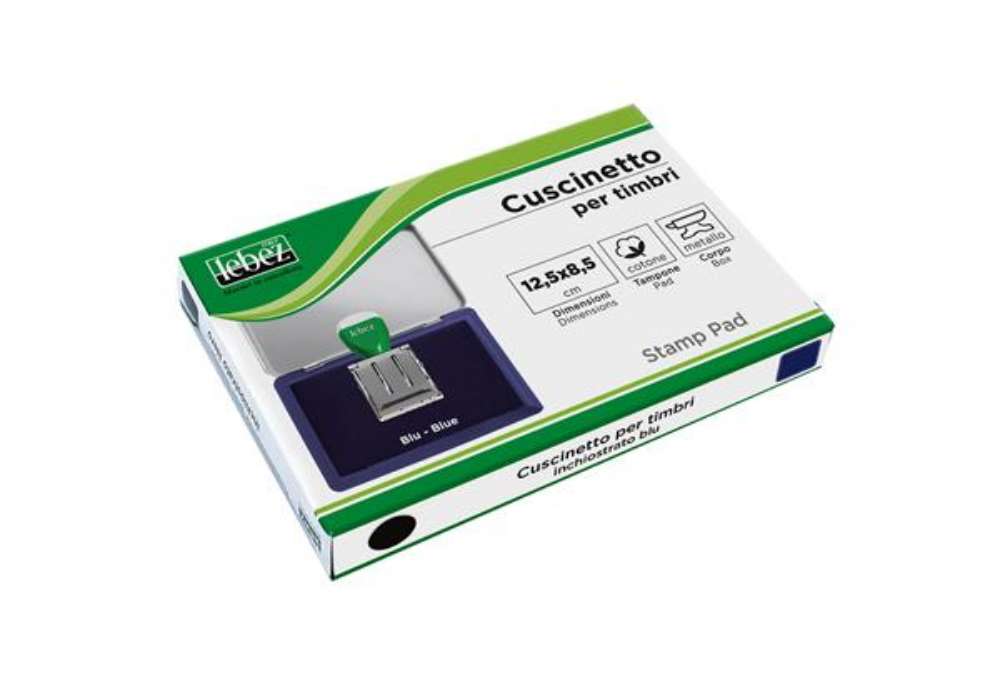 Immagine di Cuscinetto per timbri - 12,5 x 8,5 cm - blu - Lebez
