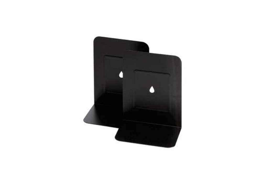 Immagine di Coppia reggilibri - 13,5 x 17,5 cm - metallo - nero - Lebez