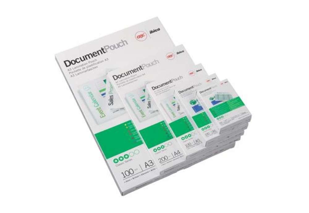 Immagine di Pouches - A5 - 154 x 216mm - 2 x 125 micron - GBC - conf. 100 pezzi