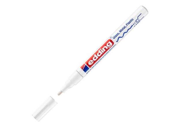 Immagine di Marcatore permanente a vernice 751 - punta tonda fine - da 1 a 2 mm - bianco - Edding