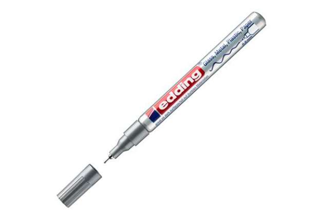 Immagine di Marcatore permanente a vernice 780 - punta tonda extra fine - 0,8 mm - argento  - Edding