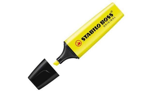 Immagine di Evidenziatore Stabilo Boss Original - punta a scalpello - tratto 2 - 5 mm - giallo 24 - Stabilo