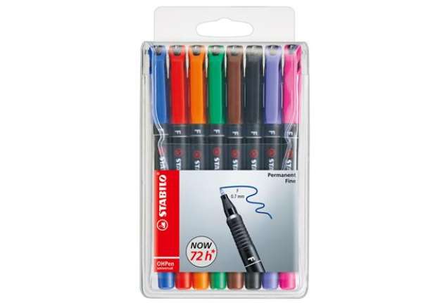 Immagine di Pennarello OHPen universal permanente 842  - punta fine 0,7 mm - colori assortiti - Stabilo - conf.