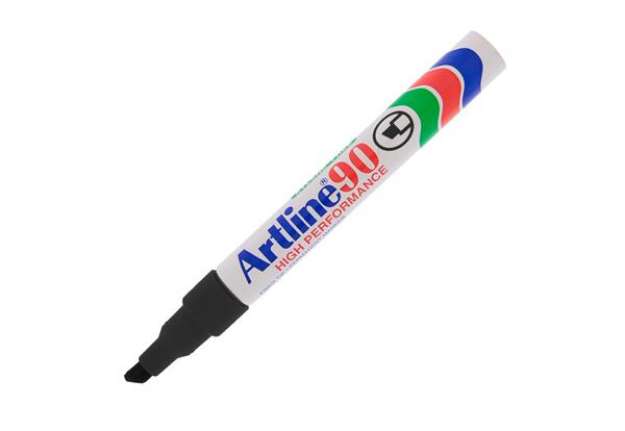 Immagine di Marcatore permanente A 90 - punta a scalpello - 2 - 5 mm - nero - Artline