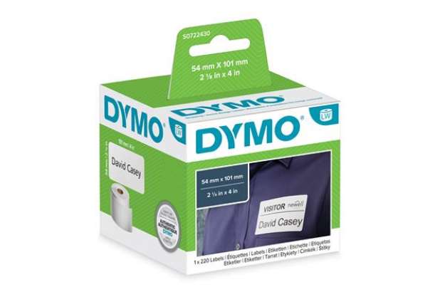 Immagine di Rotolo 220 etichette LW - 990140 - 54 x 101 - carta - spedizione/badge - bianco - Dymo