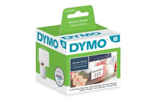 Immagine di Rotolo 320 etichette LW 990150 - 54 x 70 mm - carta - multiuso - bianco - Dymo