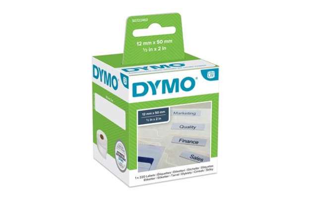 Immagine di Rotolo 220 etichette LW 990170 - 12 x 50 mm - carta - cartelle sospese - bianco - Dymo