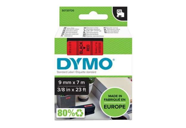 Immagine di Nastro D1 409170 - 9 mm x 7 mt - nero/rosso - Dymo
